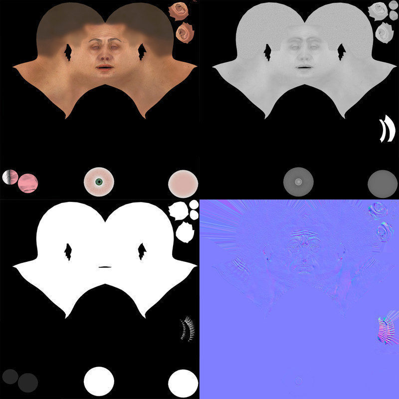 Character Head Low-poly 3D model_13