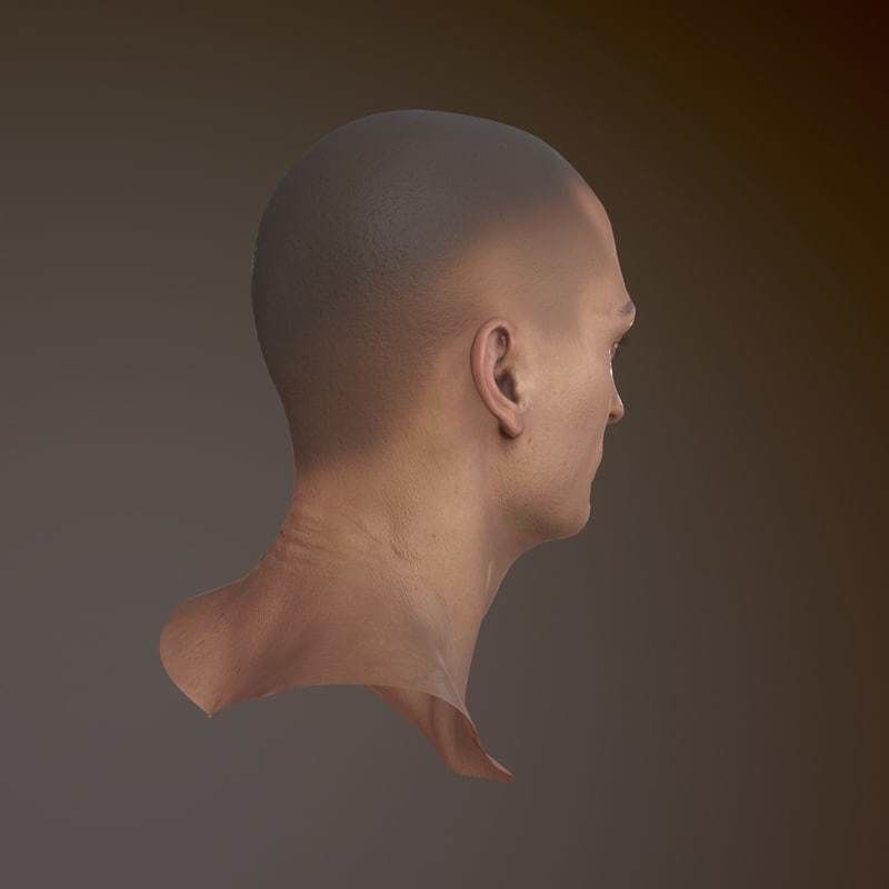 Character Head Low-poly 3D model_11