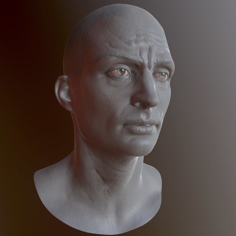 Character Head Low-poly 3D model_12