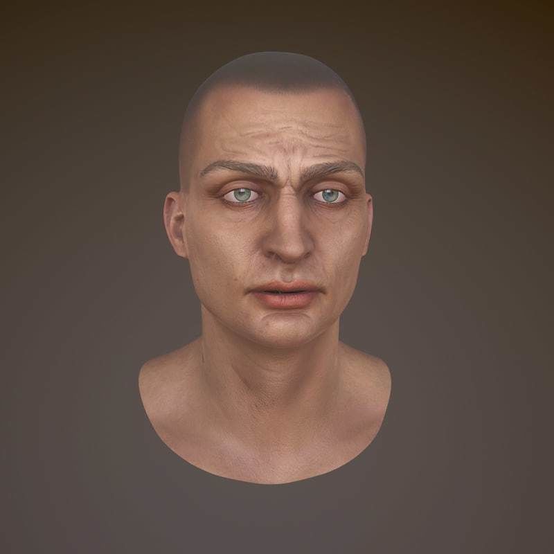 Character Head Low-poly 3D model_5