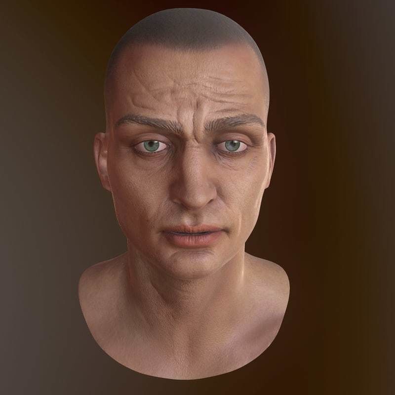 Character Head Low-poly 3D model_7