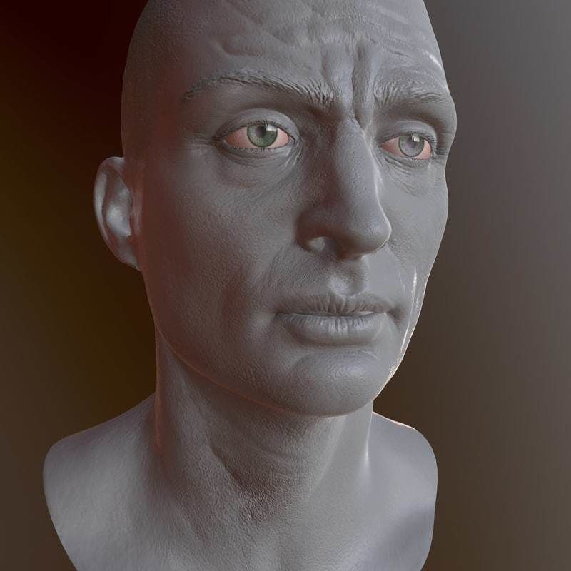 Character Head Low-poly 3D model_10