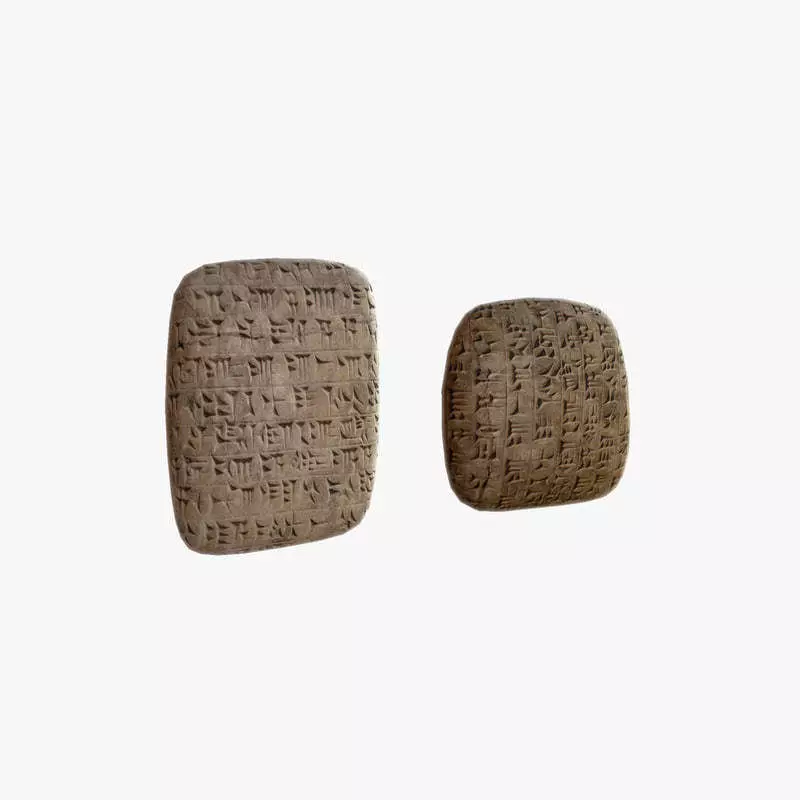 Cuneiform Clay Tablets Low-poly 3D model_0
