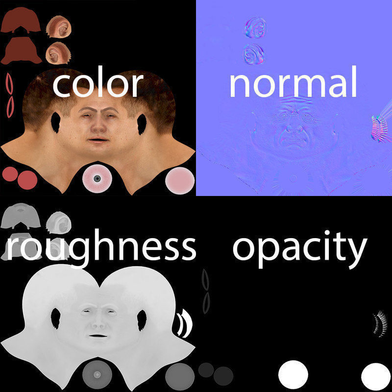 Male Head Low-poly 3D model_11