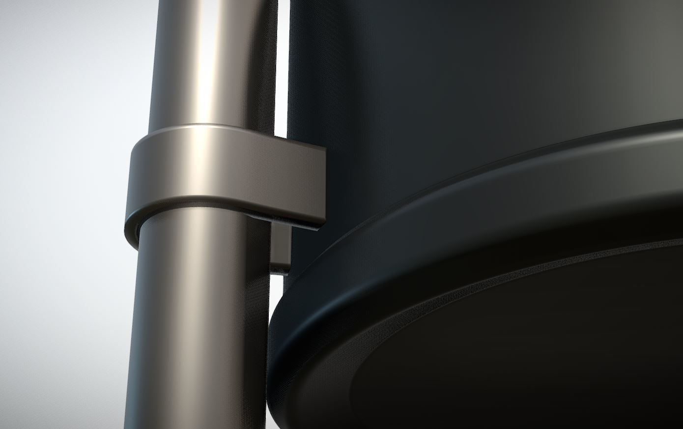 Red and black plastic city trash can - High-Poly Version 3D model_11