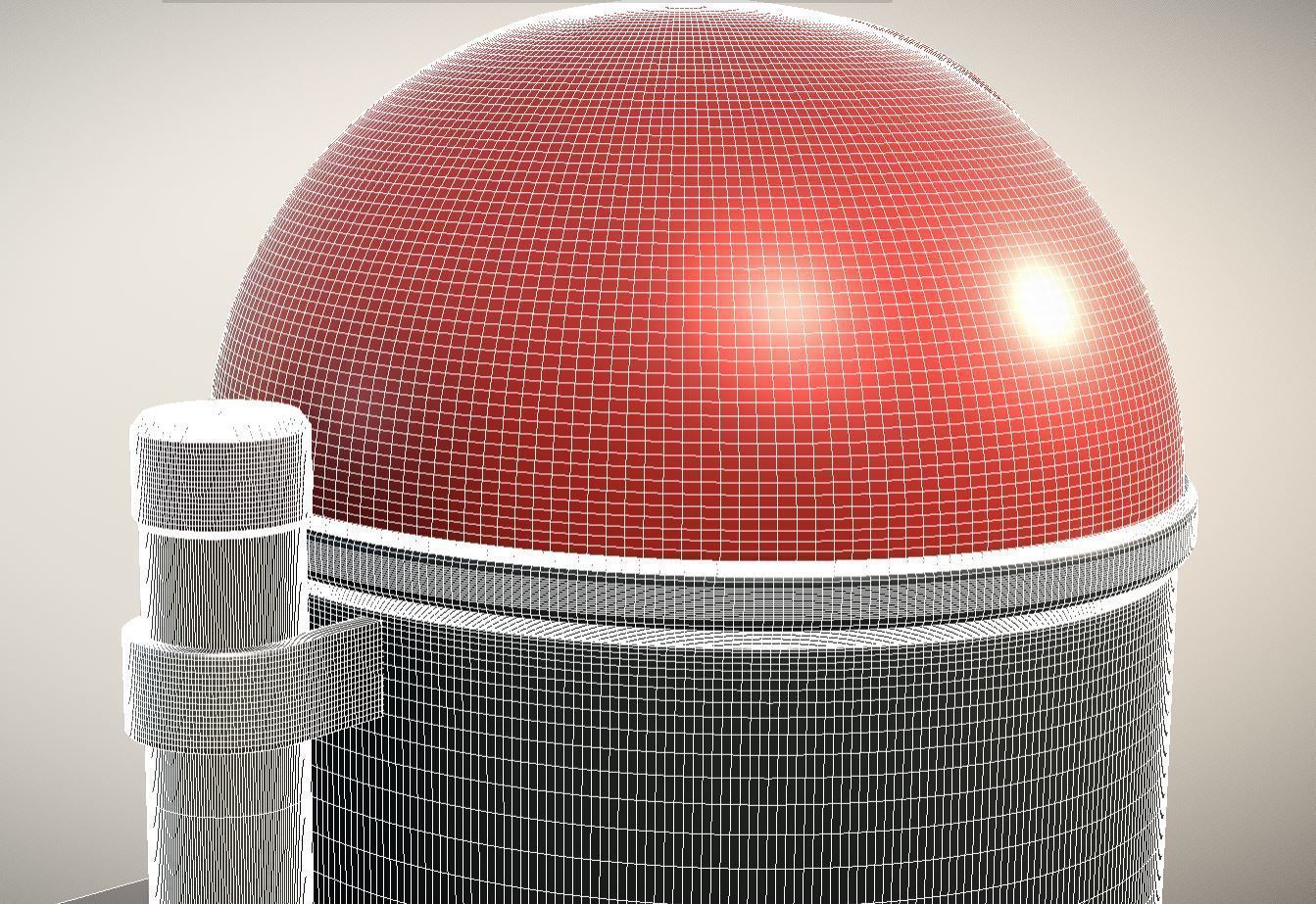 Red and black plastic city trash can - High-Poly Version 3D model_15