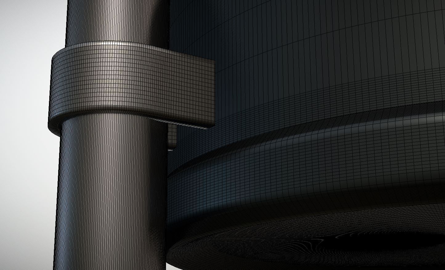 Red and black plastic city trash can - High-Poly Version 3D model_13