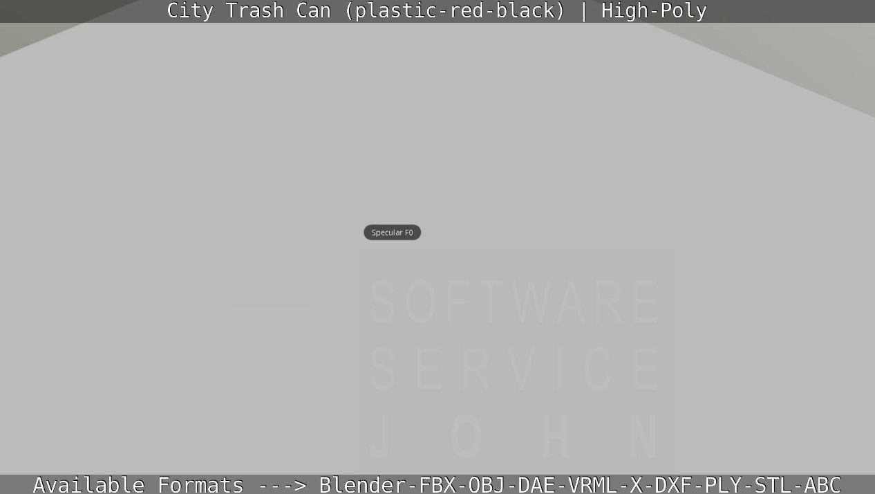 Red and black plastic city trash can - High-Poly Version 3D model_67