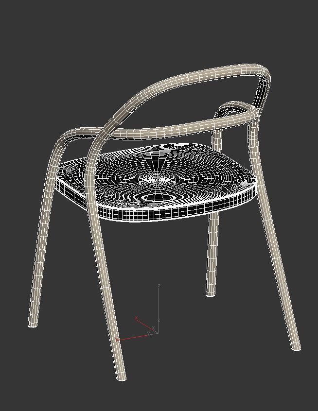 Chair 002 Low-poly 3D model_9
