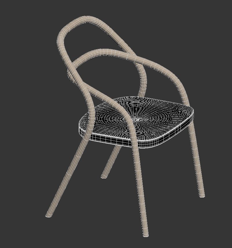 Chair 002 Low-poly 3D model_7