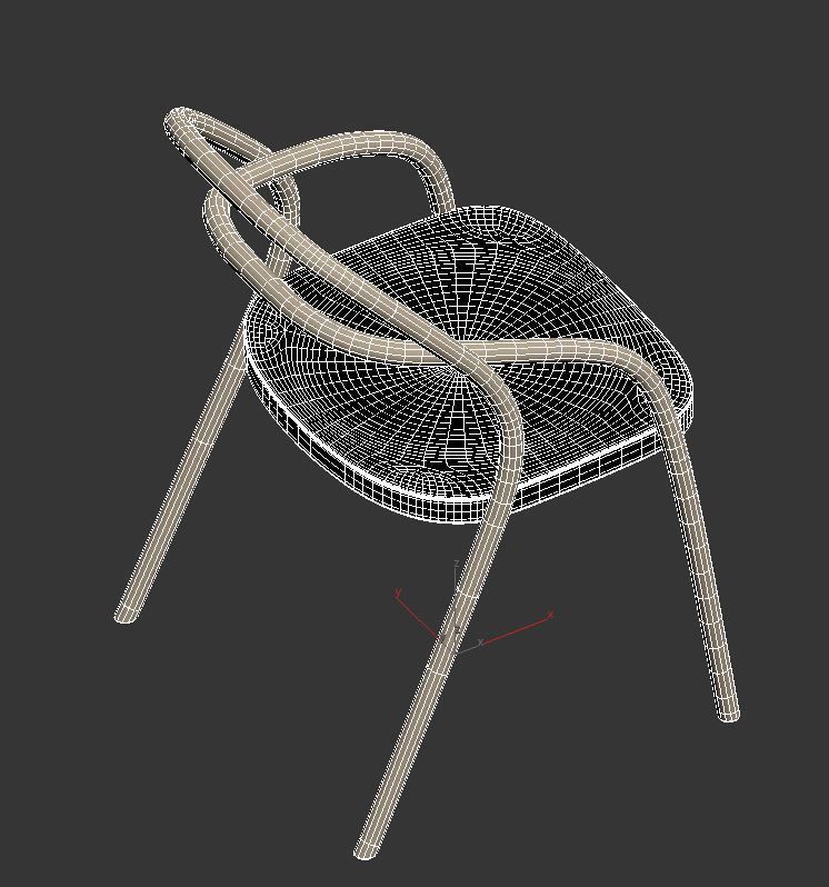 Chair 002 Low-poly 3D model_10