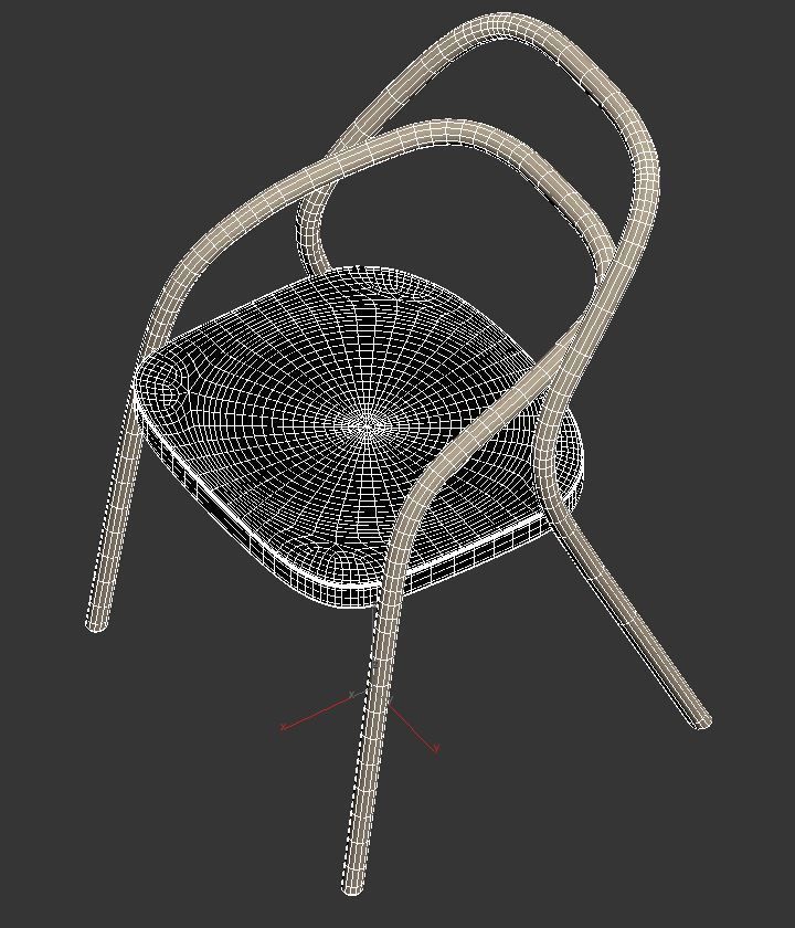Chair 002 Low-poly 3D model_8