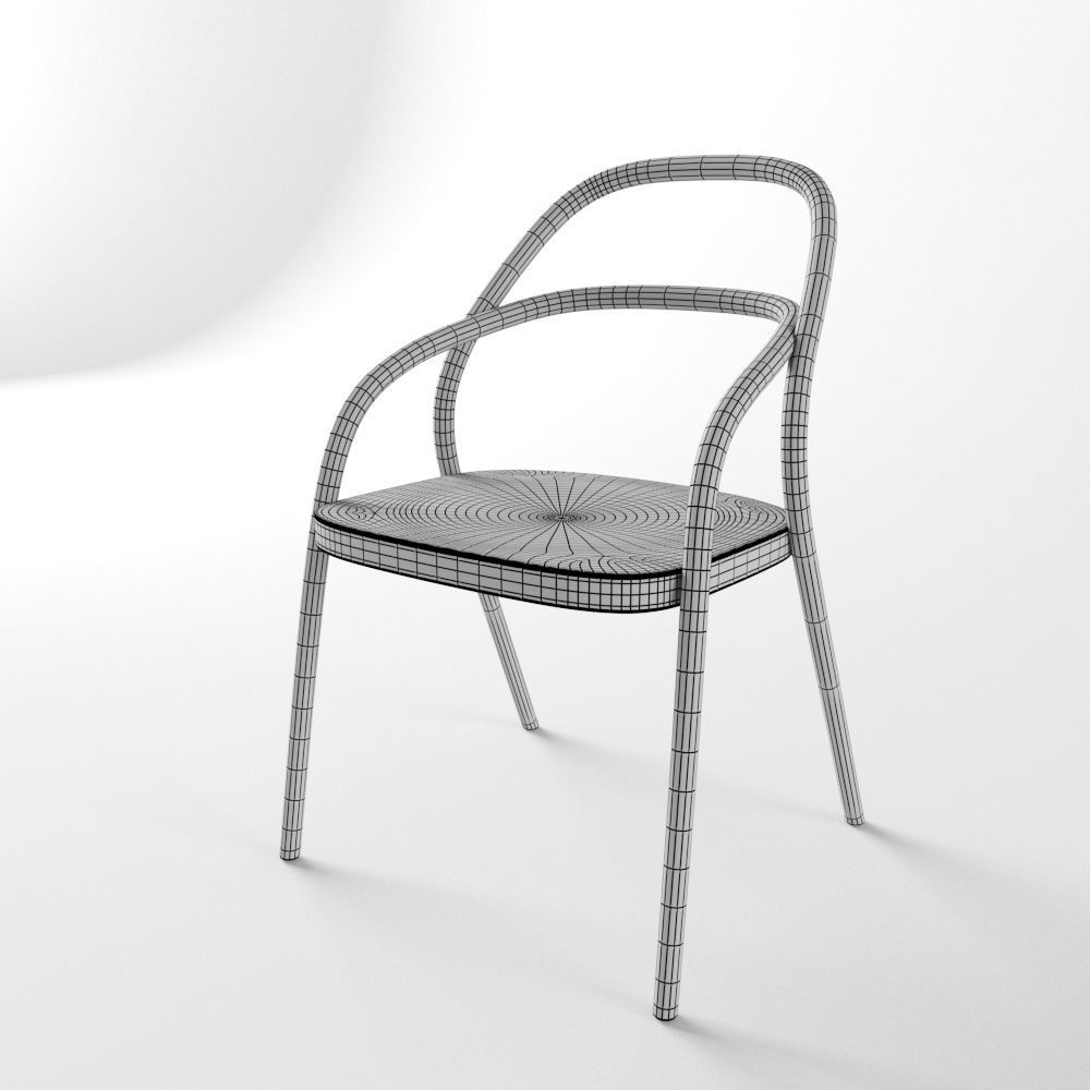 Chair 002 Low-poly 3D model_3