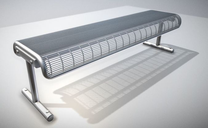  Modern Metal Lattice Bench High Poly 3D model