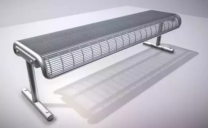  Modern Metal Lattice Bench High Poly