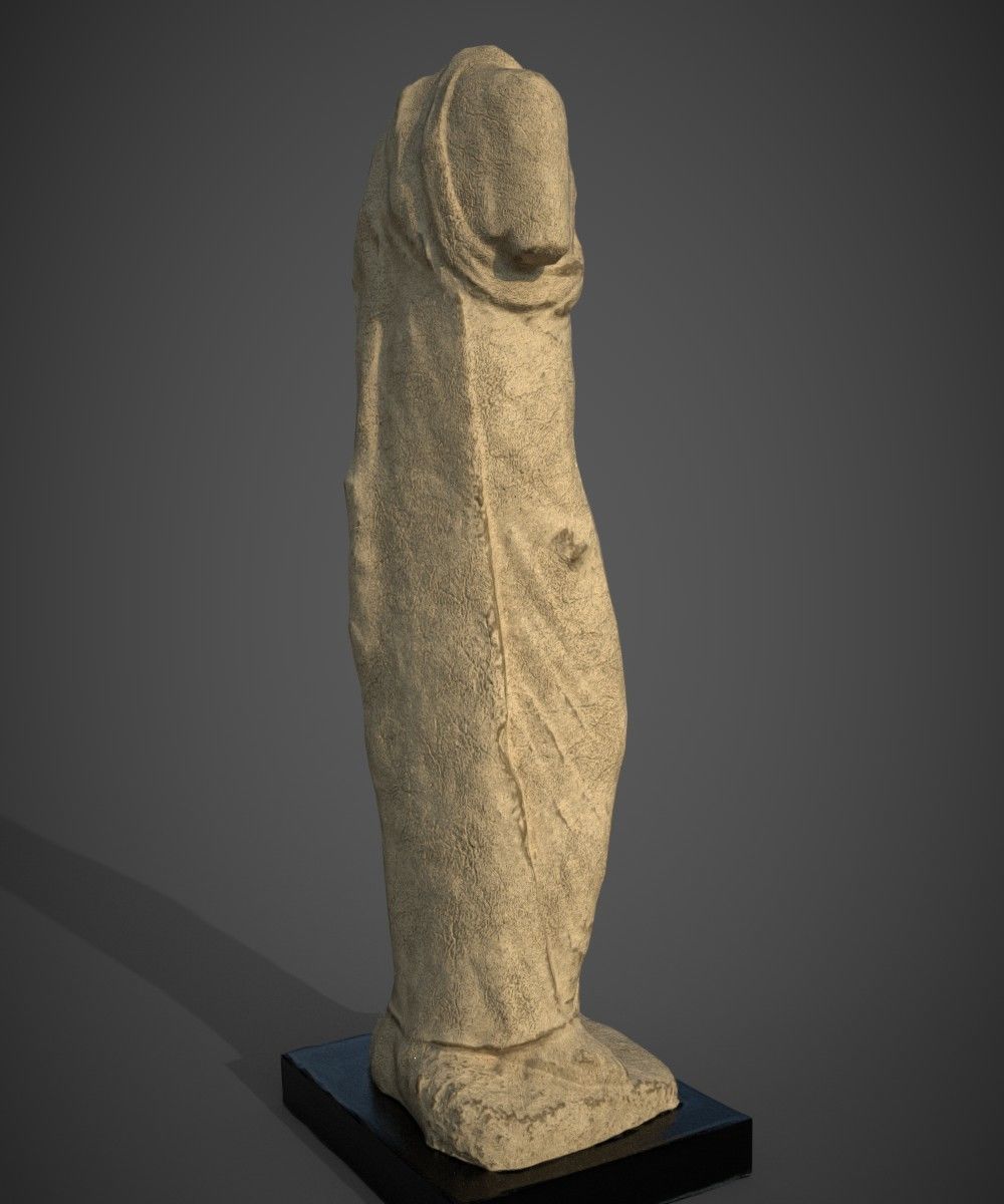 Hellenistic Period Statue Low-poly 3D model_11