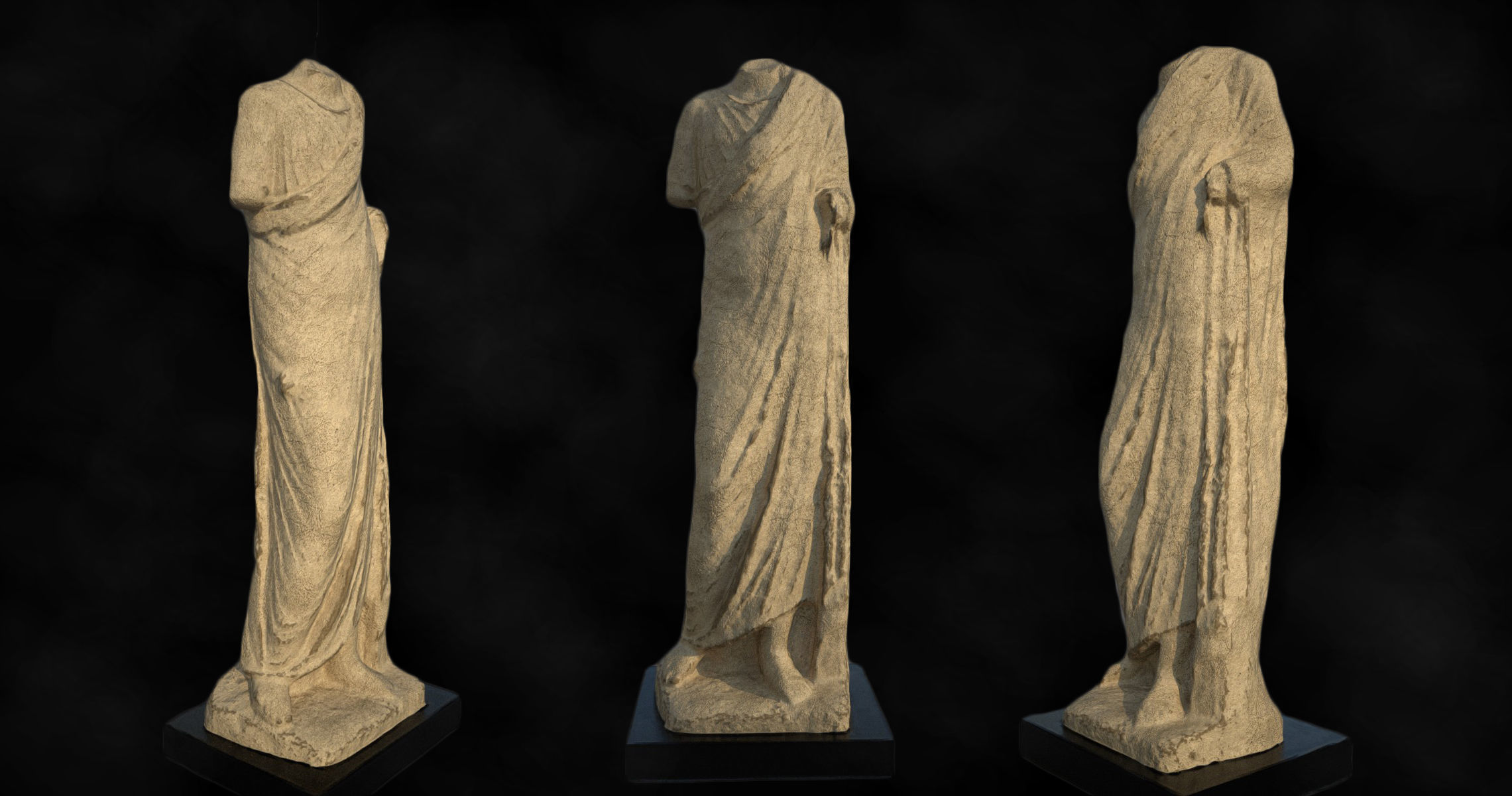 Hellenistic Period Statue Low-poly 3D model_17