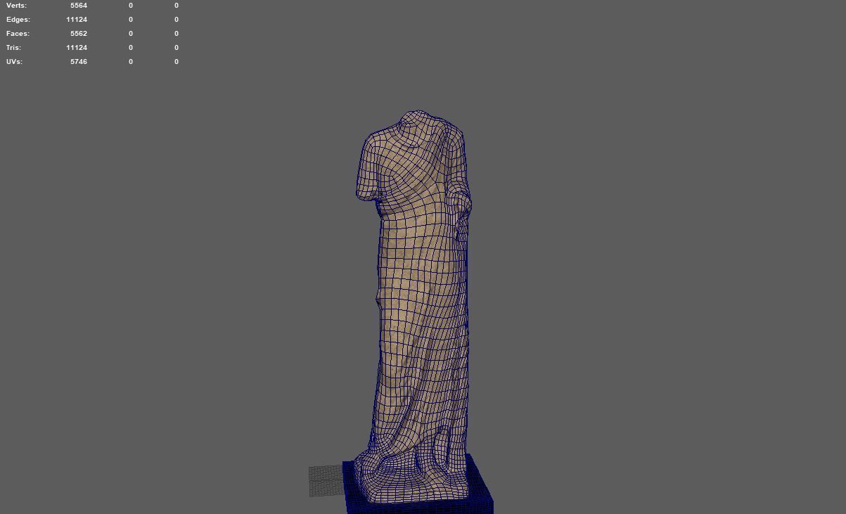 Hellenistic Period Statue Low-poly 3D model_14