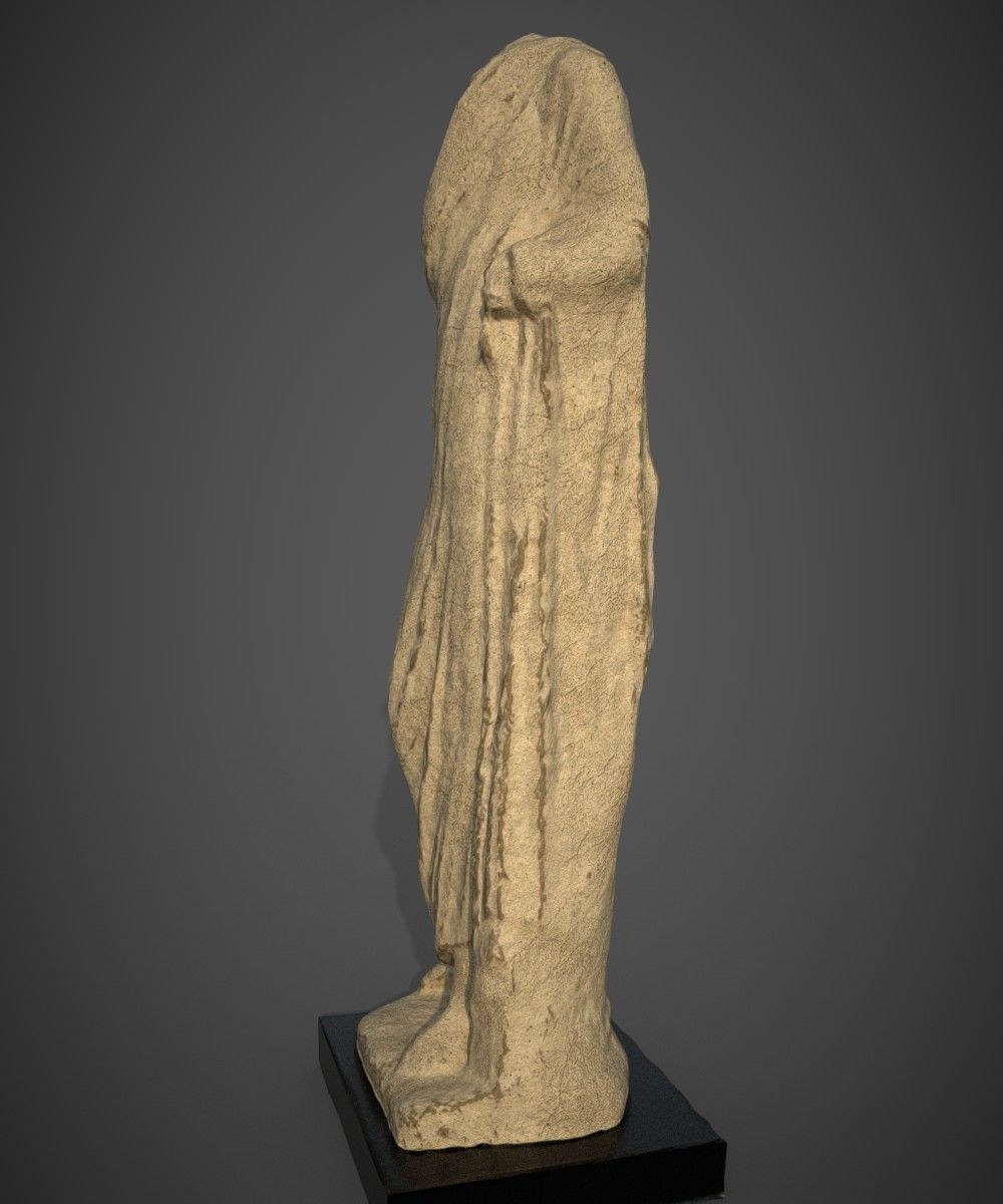 Hellenistic Period Statue Low-poly 3D model_9