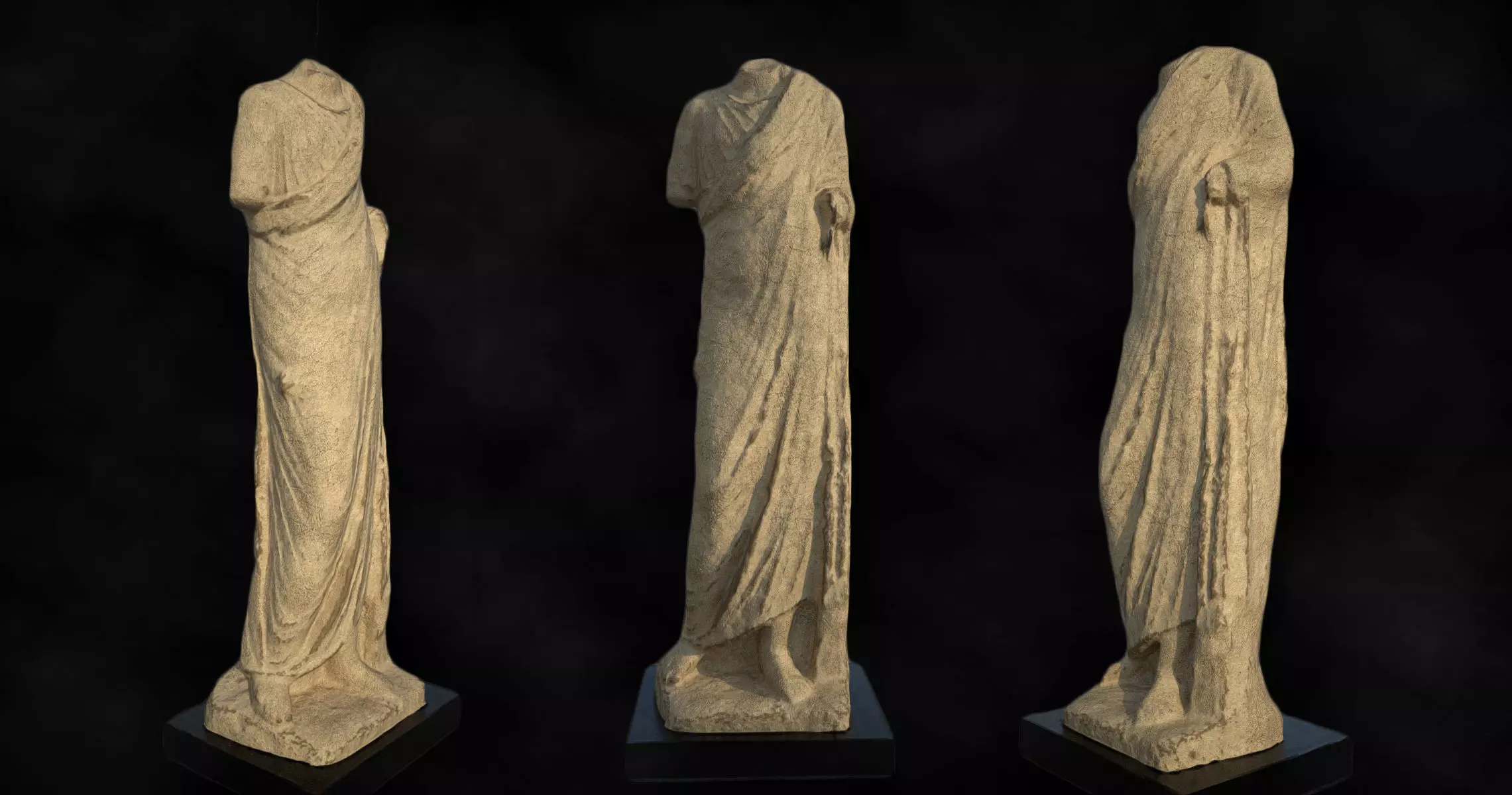 Hellenistic Period Statue Low-poly 3D model_0