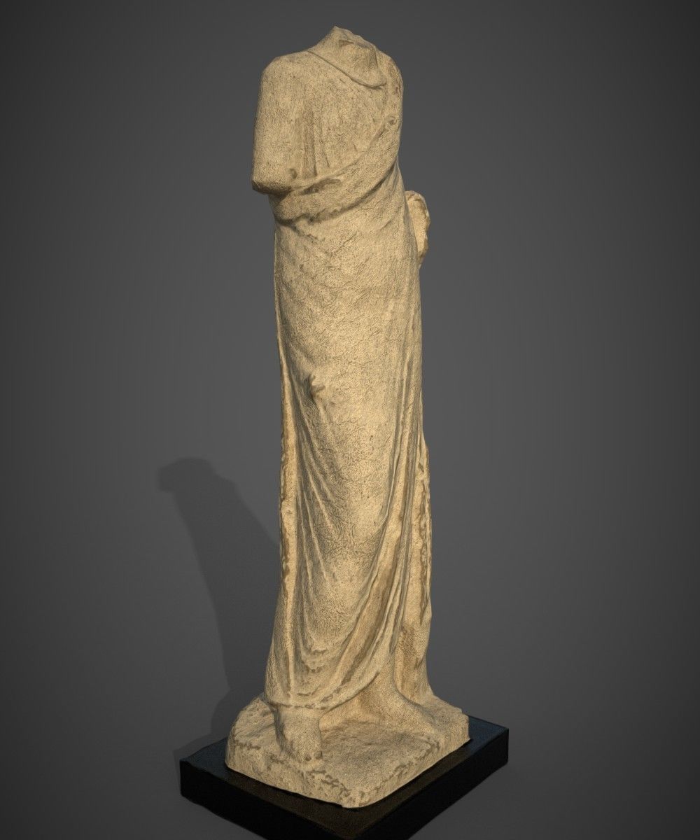 Hellenistic Period Statue Low-poly 3D model_5