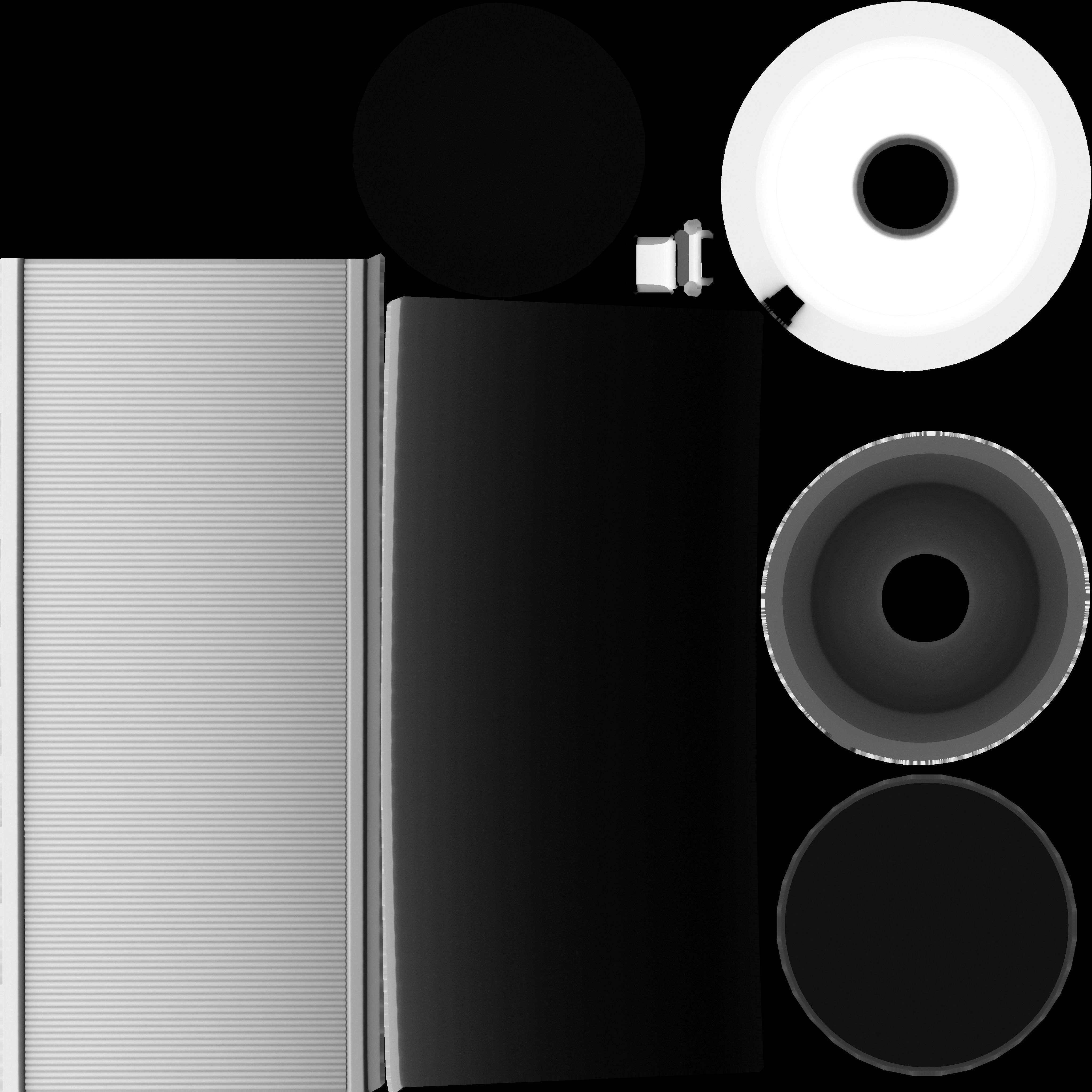 Blue and white plastic city trash can - Low-Poly Version Low-poly 3D model_7