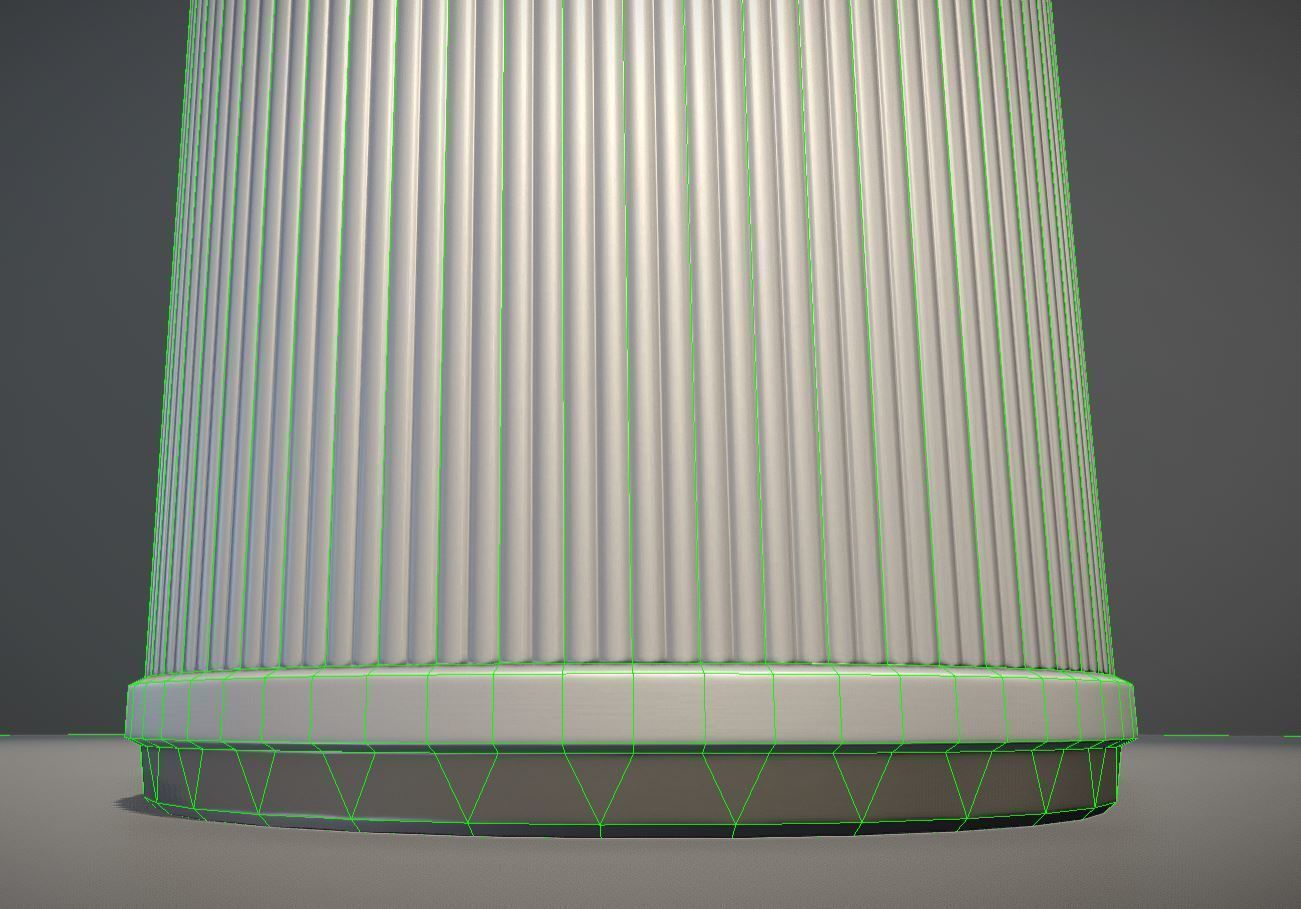 Blue and white plastic city trash can - Low-Poly Version Low-poly 3D model_12