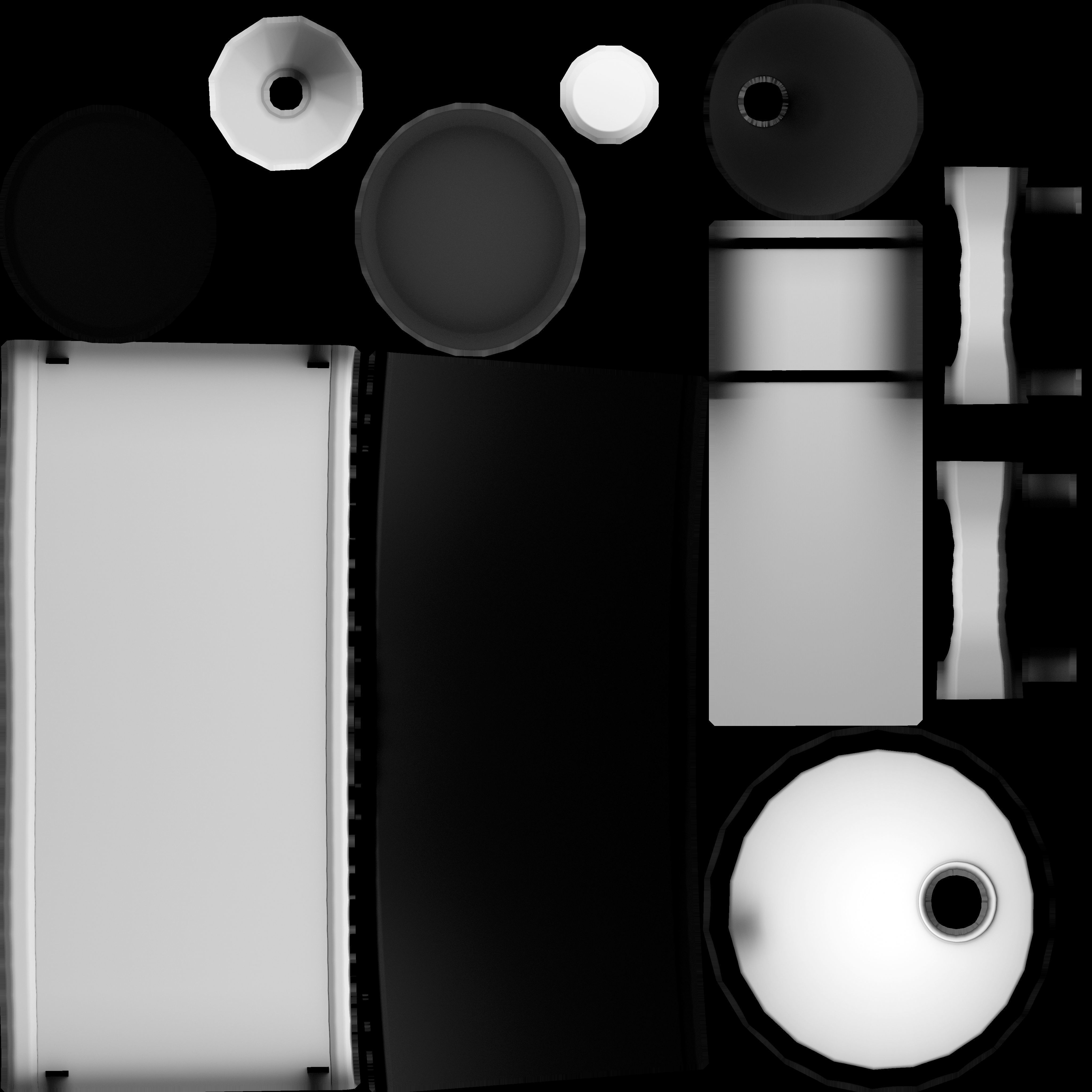 Red and black plastic city trash can - Low-Poly Low-poly 3D model_21