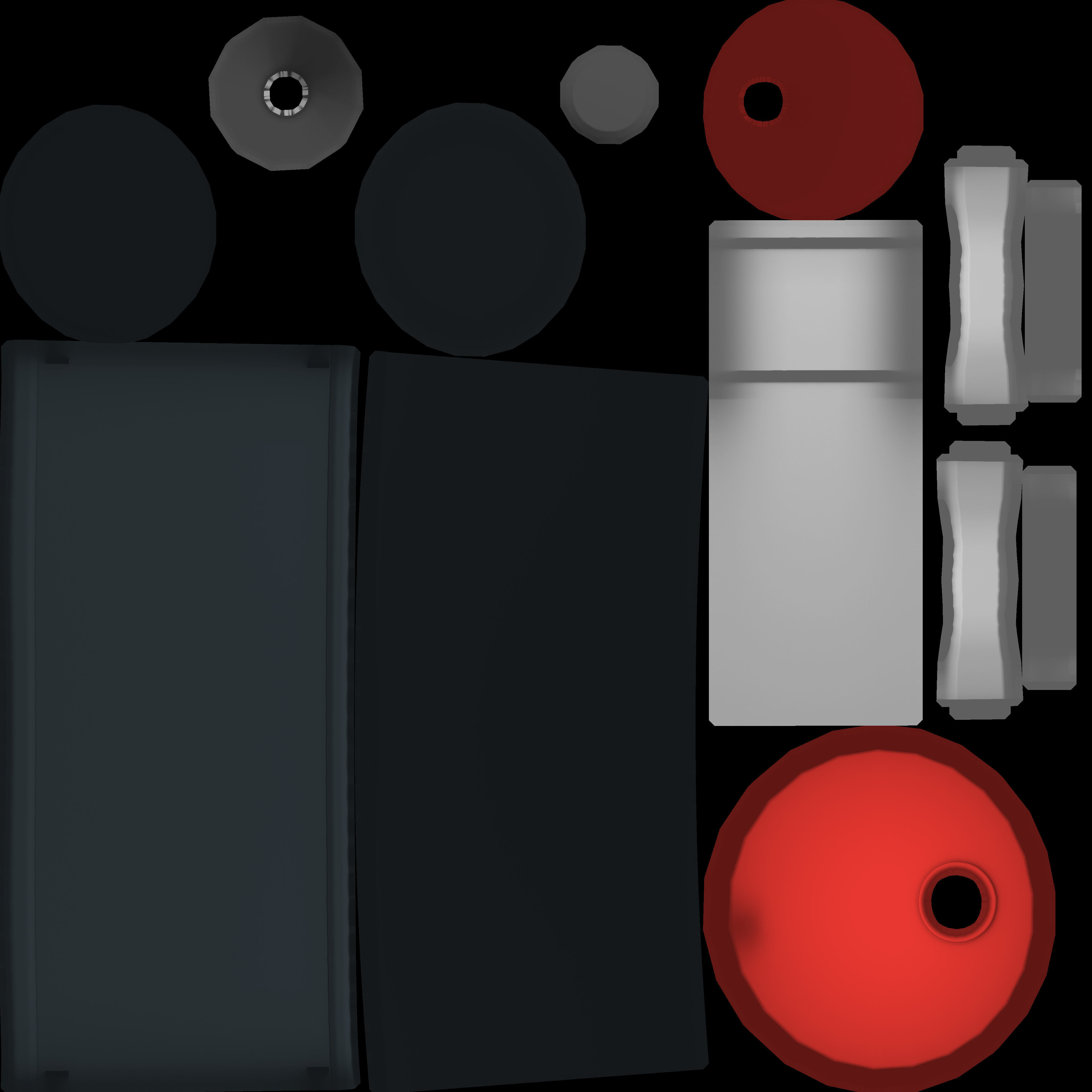 Red and black plastic city trash can - Low-Poly Low-poly 3D model_19