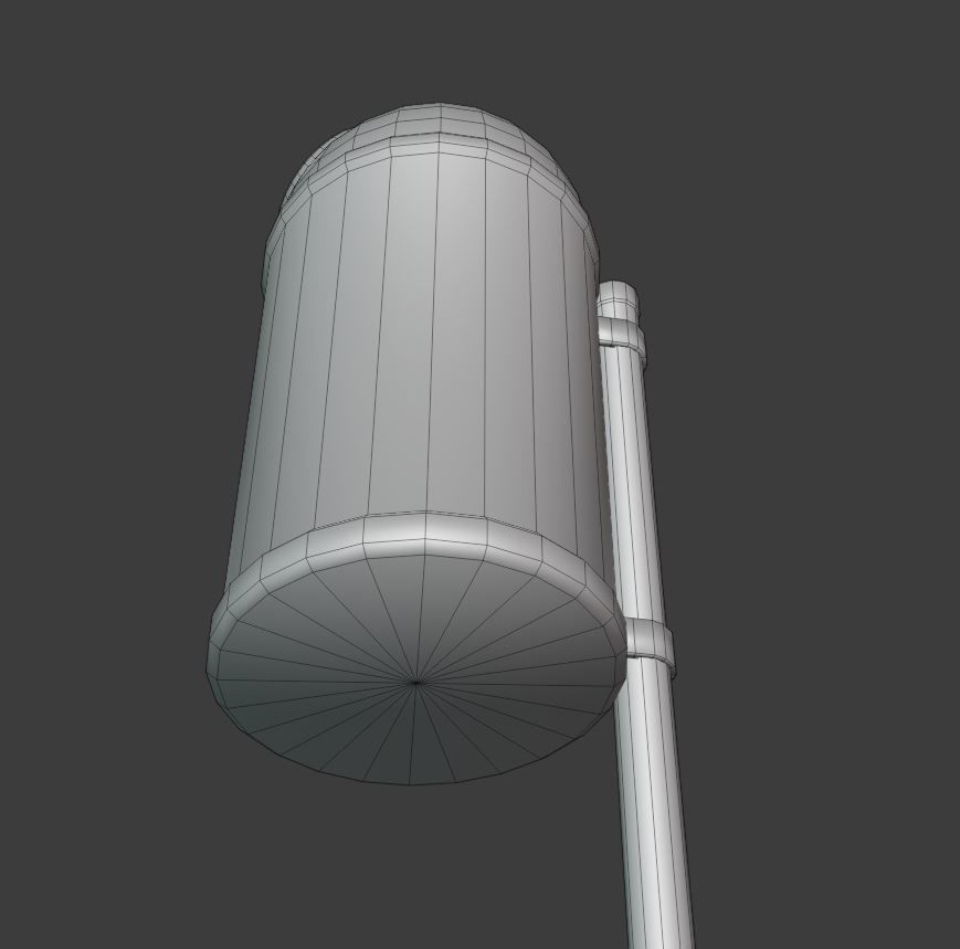 Red and black plastic city trash can - Low-Poly Low-poly 3D model_26