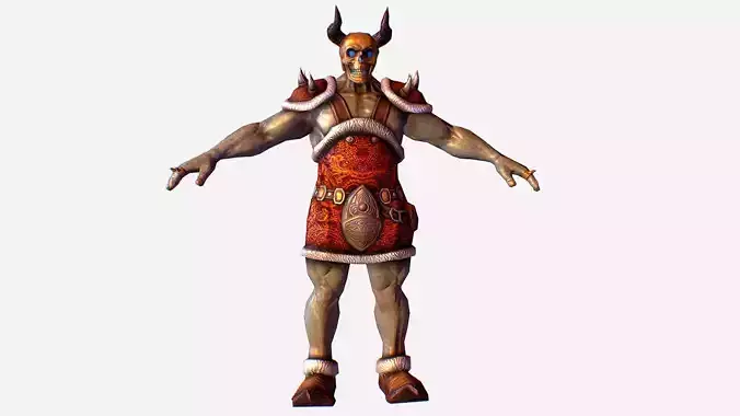 Game MMO RPG Character Skull Monster Santa Low-poly 3D model