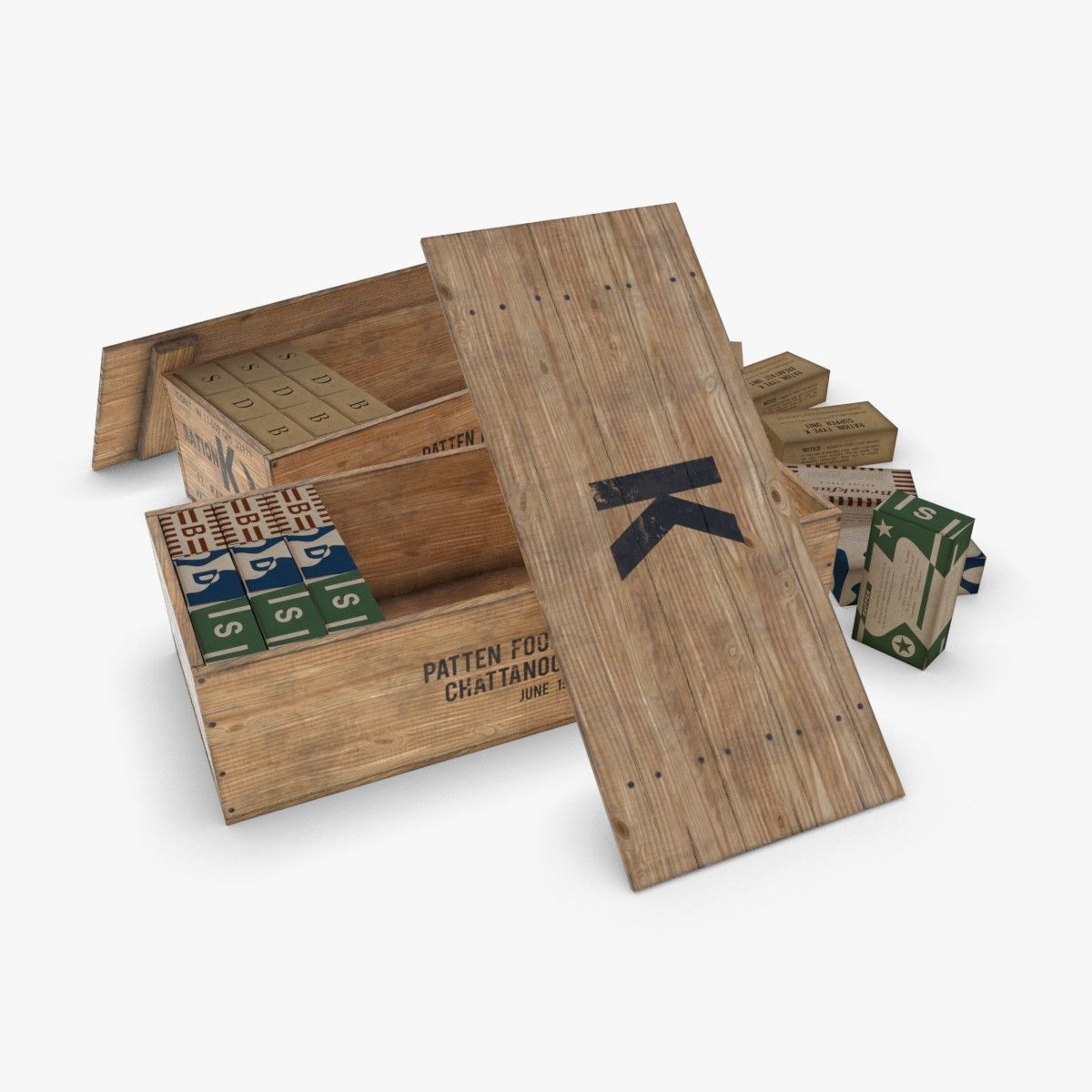 US WWII Ration K 3D Model Collection_3