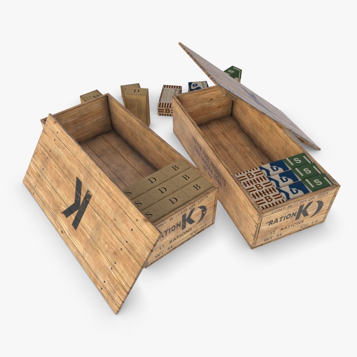 US WWII Ration K 3D Model Collection_6