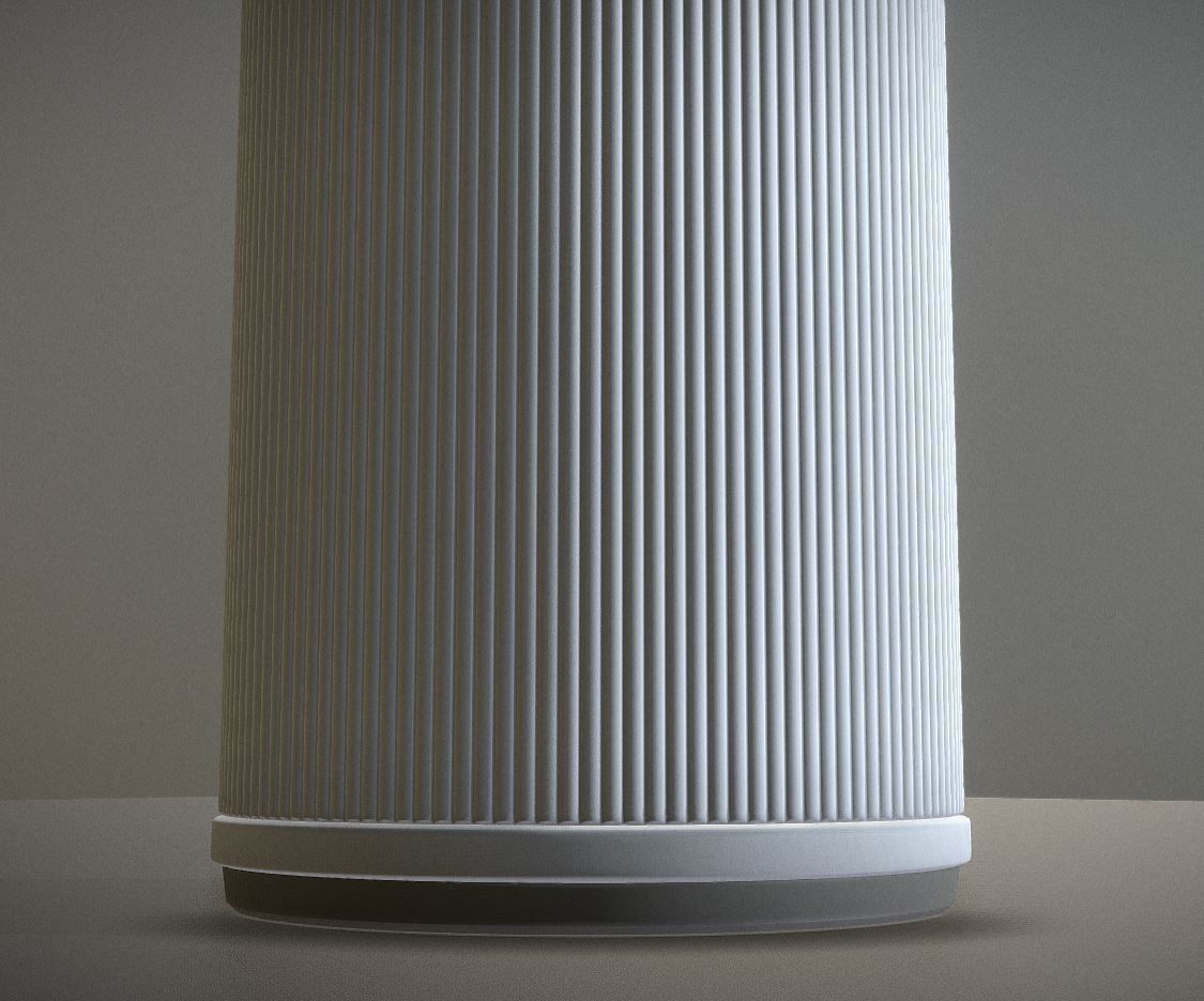 Blue and white plastic trash can - High and Low-Poly Version 3D Model Collection_6