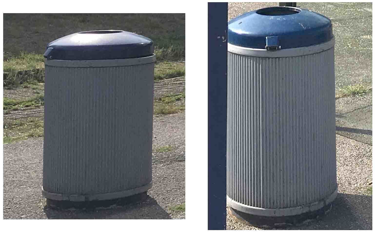 Blue and white plastic trash can - High and Low-Poly Version 3D Model Collection_28