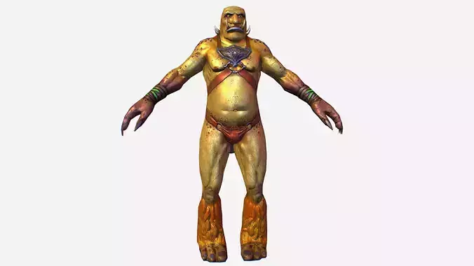 Game MMO RPG Character Green Troll Org Low-poly 3D model