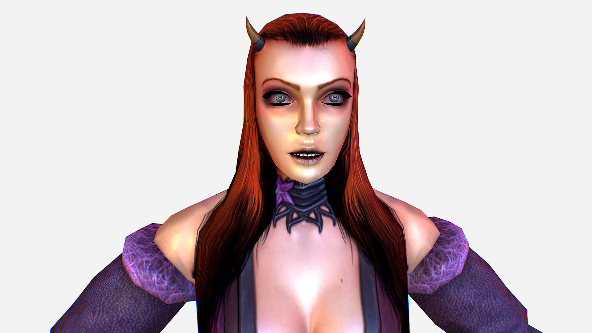 Elf Woman - Armored Succub Game MMO RPG Character Low-poly 3D model_11