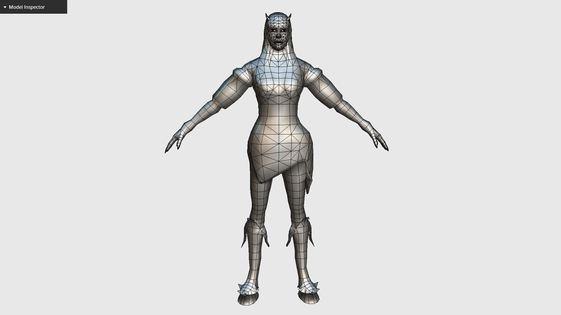 Elf Woman - Armored Succub Game MMO RPG Character Low-poly 3D model_19