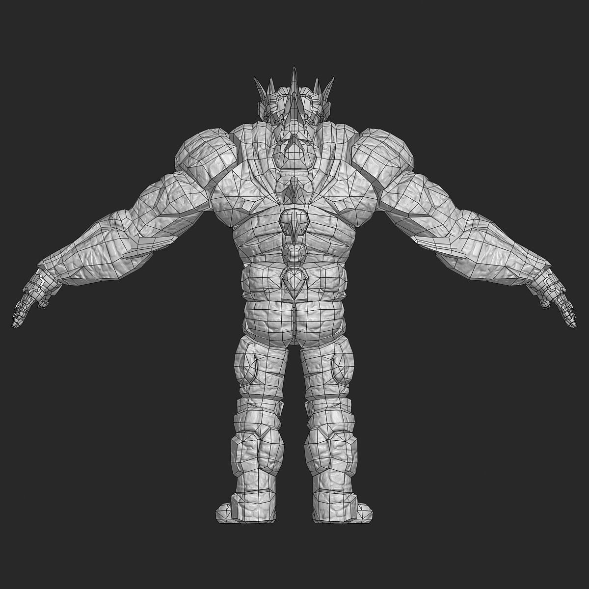 Volcanic Stone Golem Game MMO RPG Character Low-poly 3D model_24