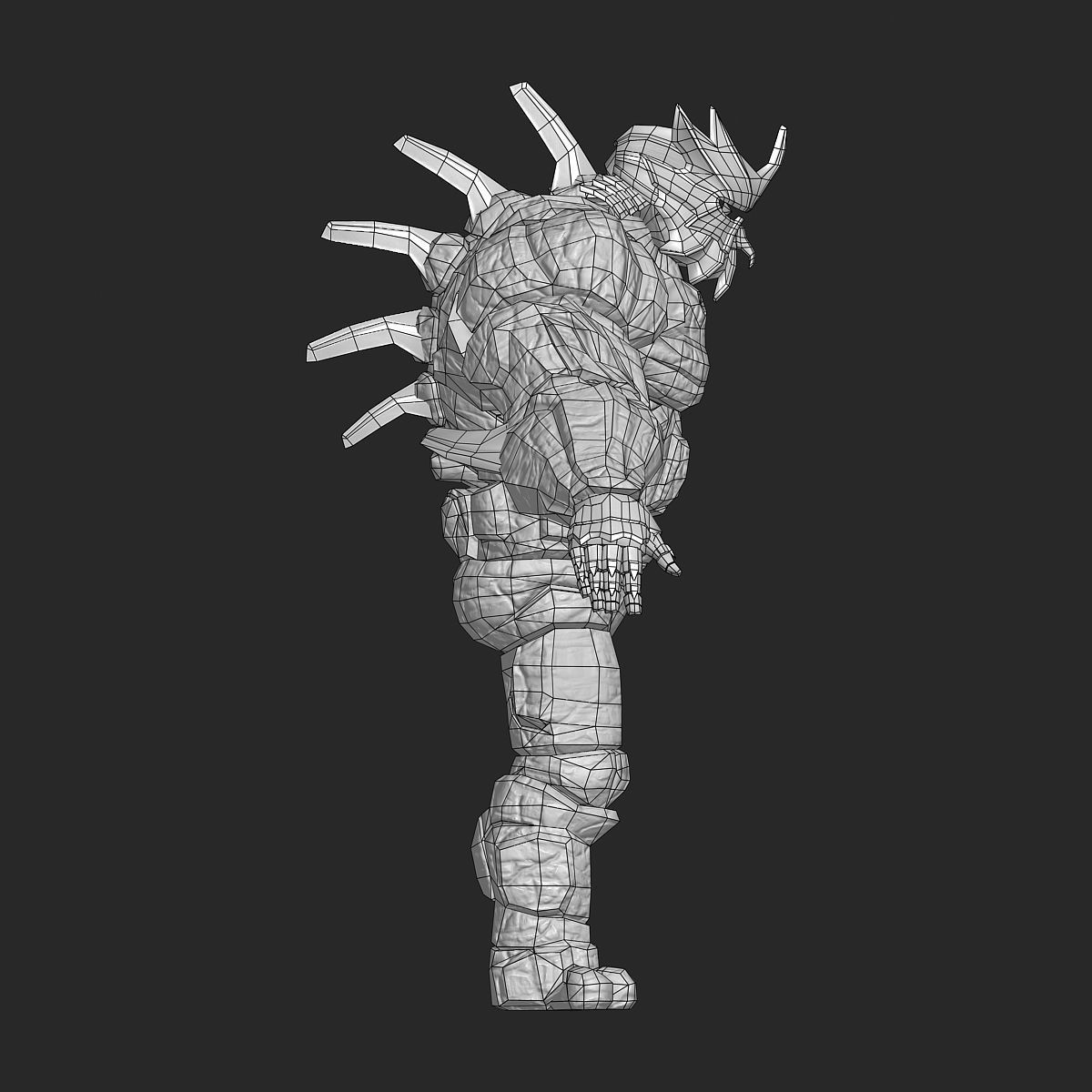 Volcanic Stone Golem Game MMO RPG Character Low-poly 3D model_21