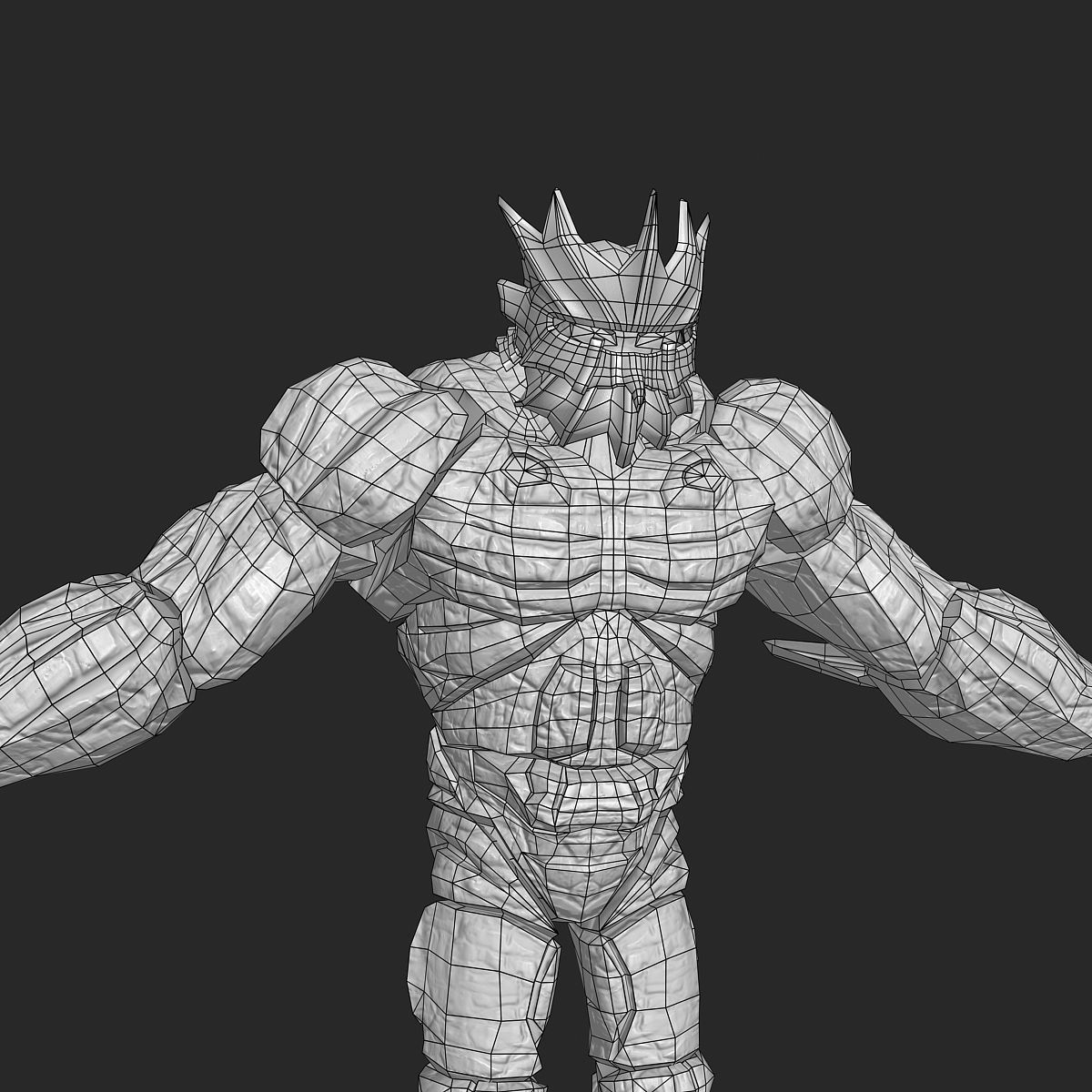 Volcanic Stone Golem Game MMO RPG Character Low-poly 3D model_25