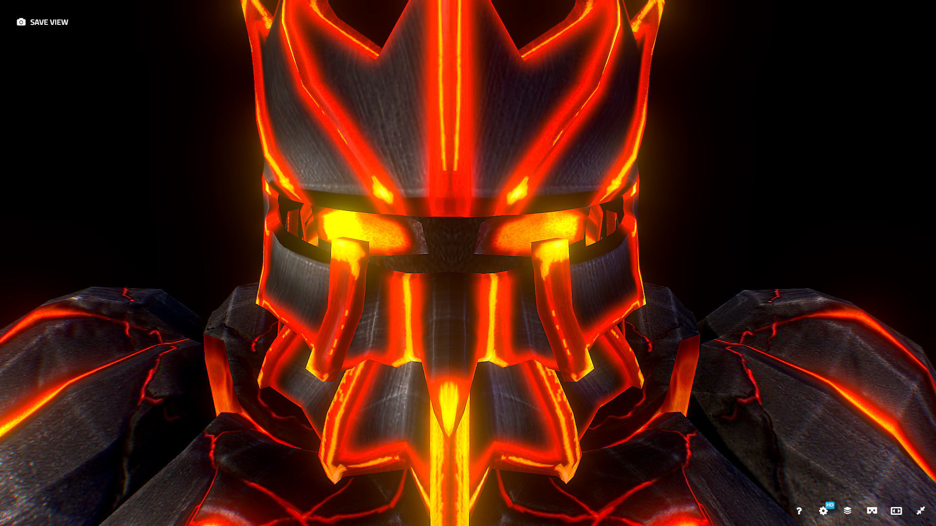 Volcanic Stone Golem Game MMO RPG Character Low-poly 3D model_14