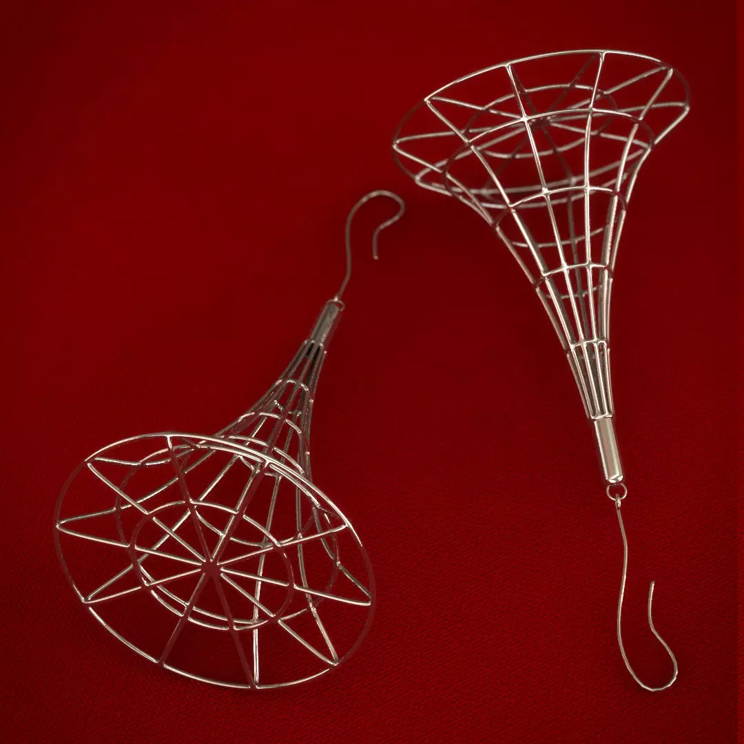Line Earring Cone 3D print model_0