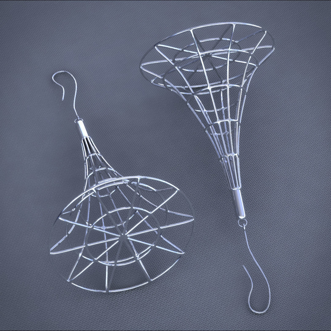 Line Earring Cone 3D print model_2