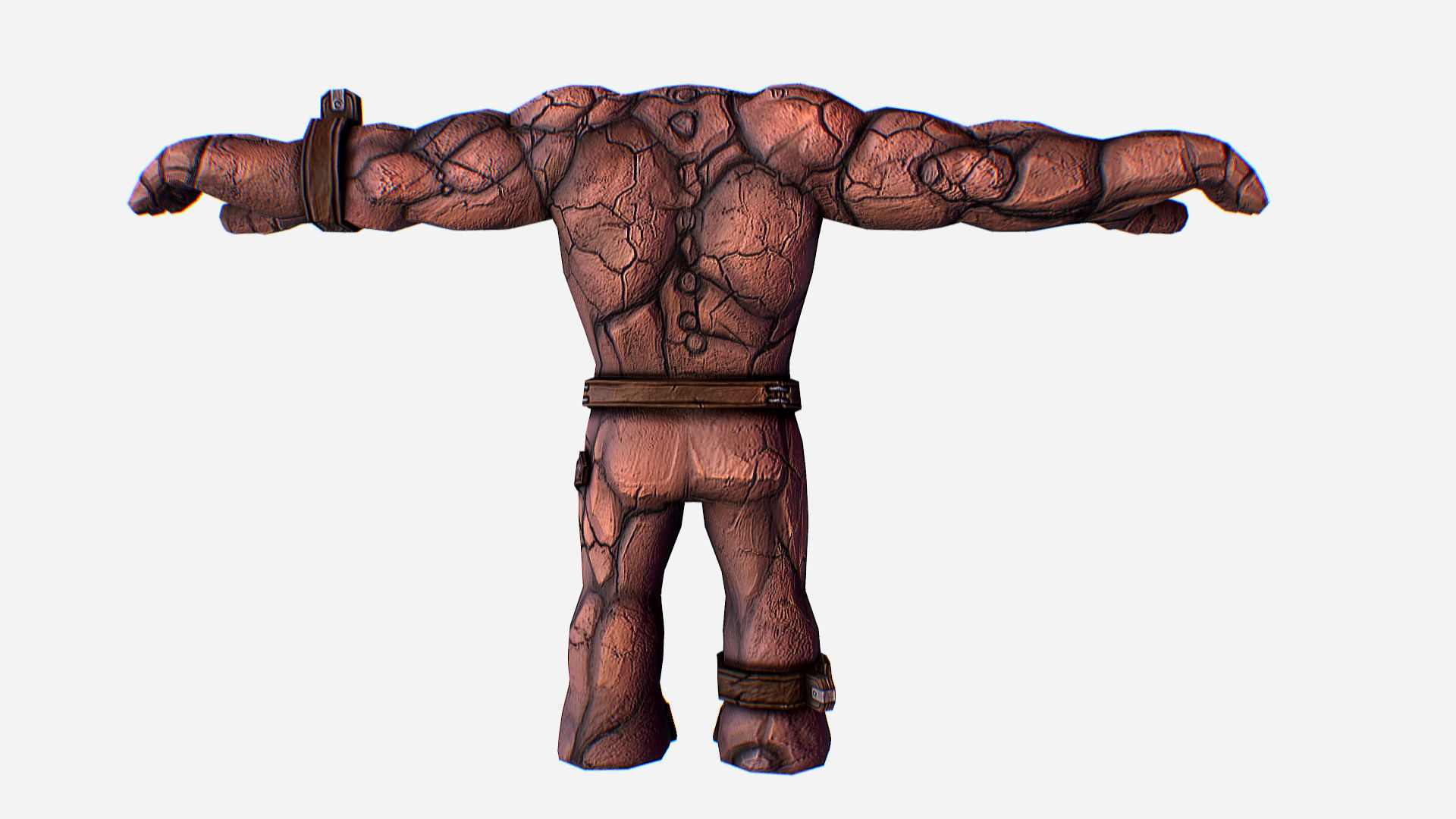 Golem Clay Monster Game MMO RPG Character Low-poly 3D model_5