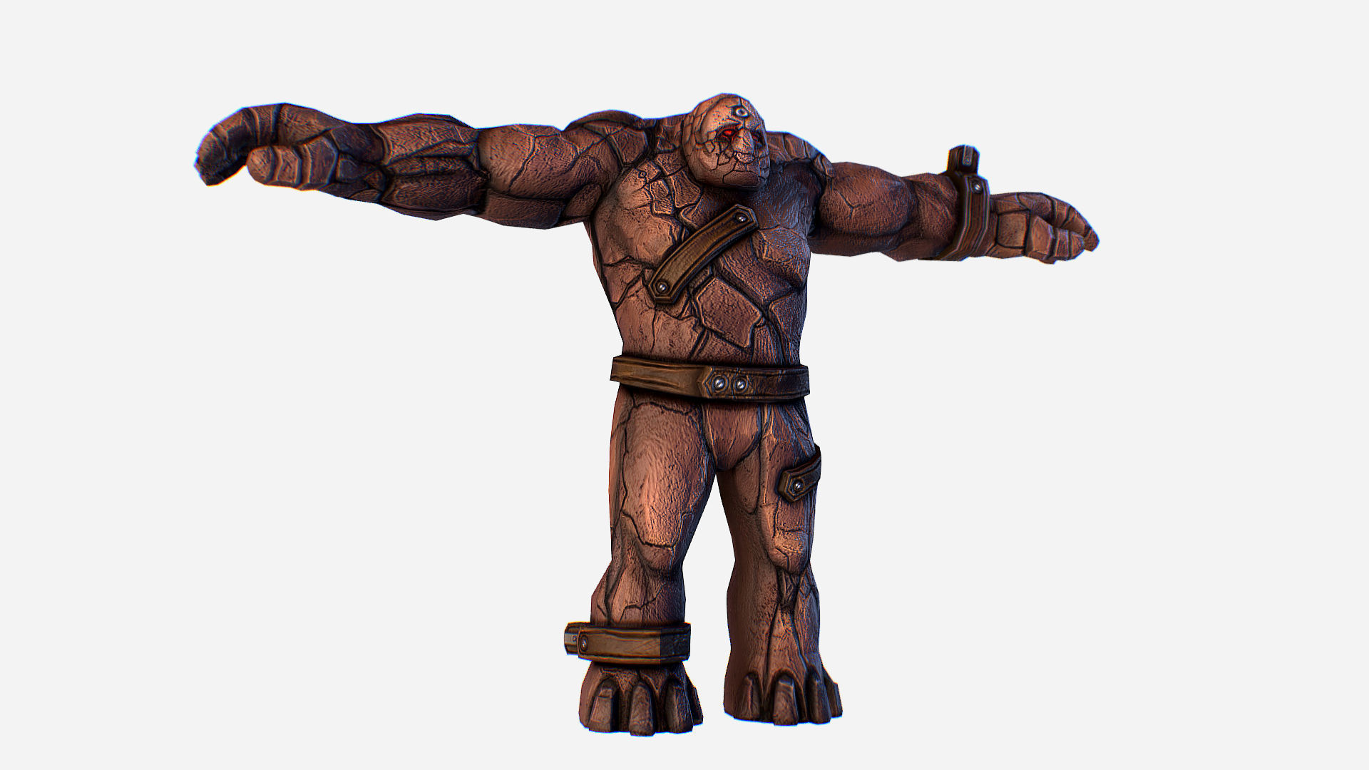 Golem Clay Monster Game MMO RPG Character Low-poly 3D model_9