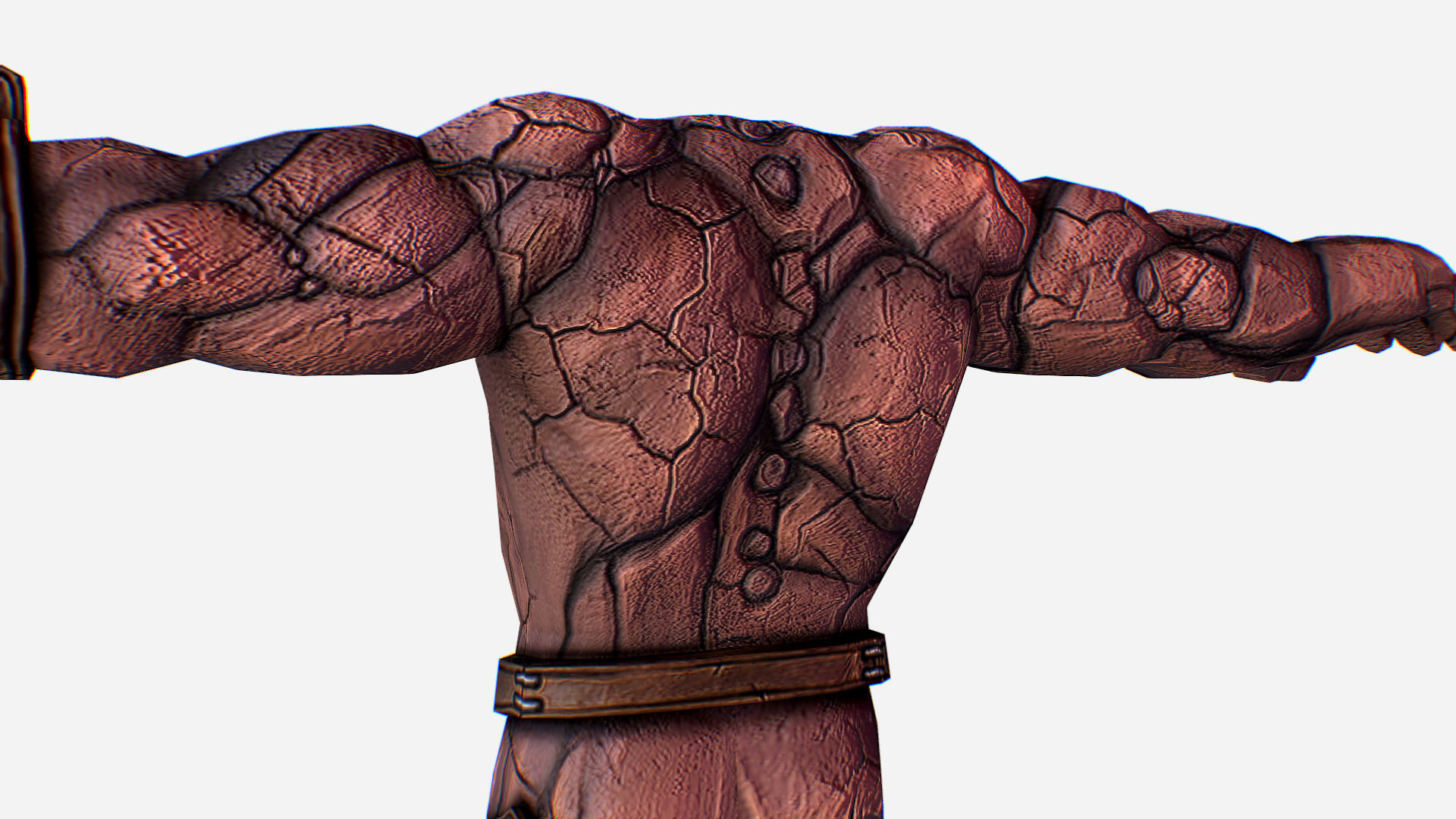 Golem Clay Monster Game MMO RPG Character Low-poly 3D model_12