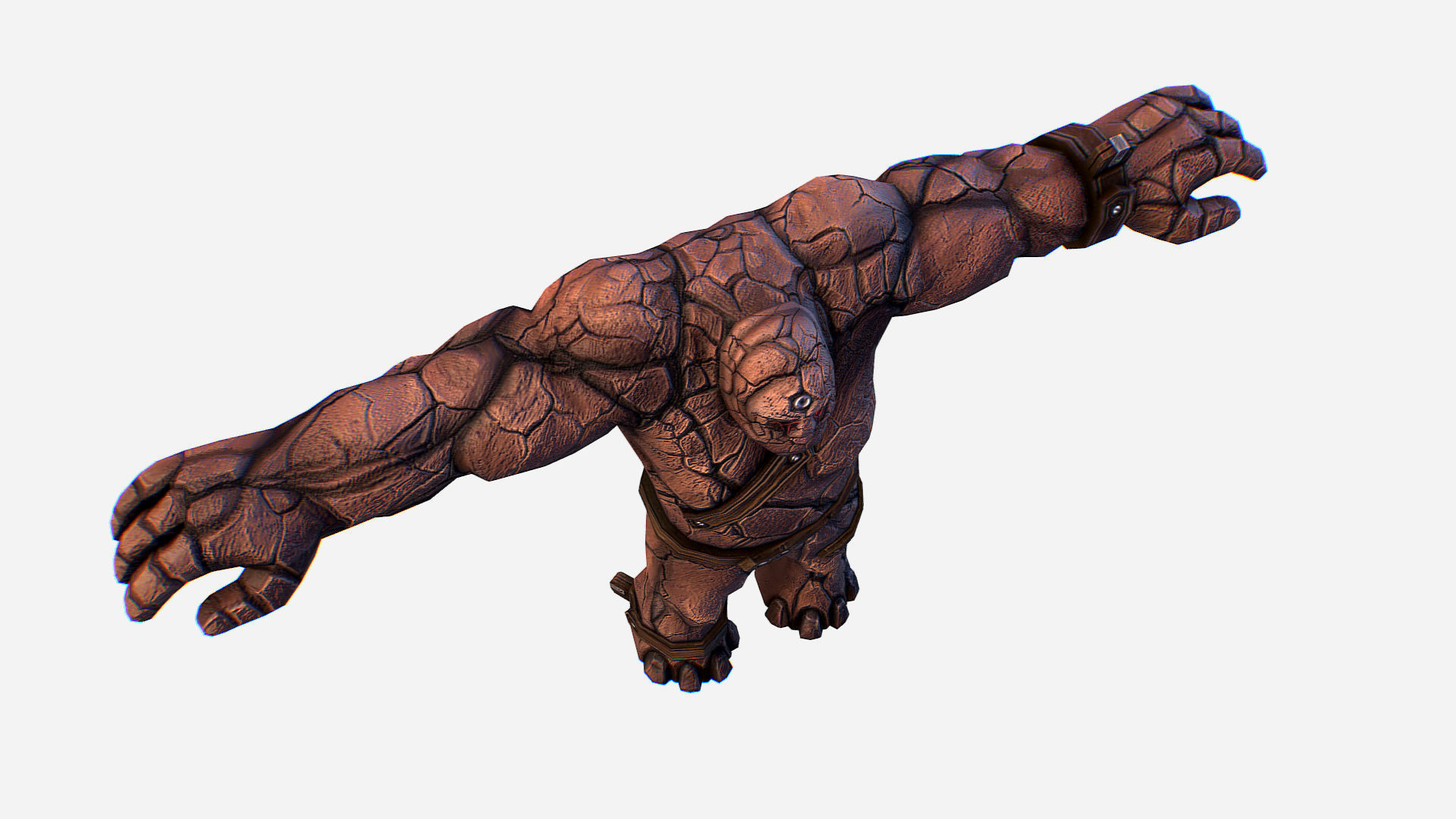 Golem Clay Monster Game MMO RPG Character Low-poly 3D model_6