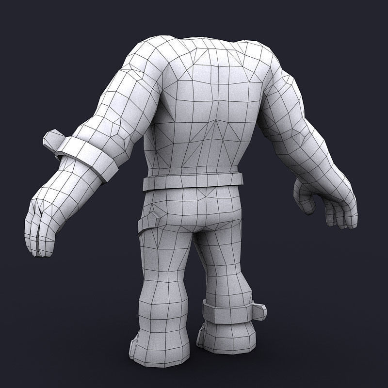 Golem Clay Monster Game MMO RPG Character Low-poly 3D model_20