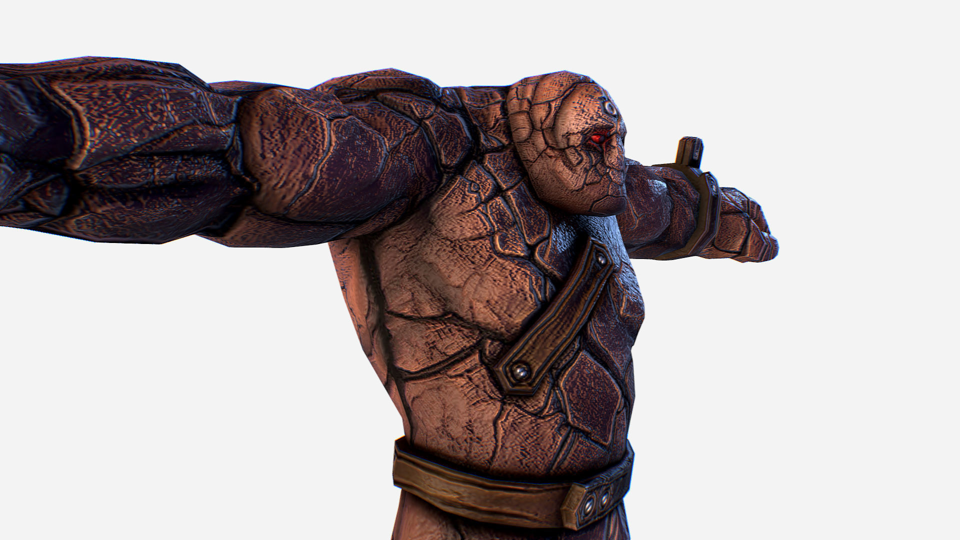 Golem Clay Monster Game MMO RPG Character Low-poly 3D model_13